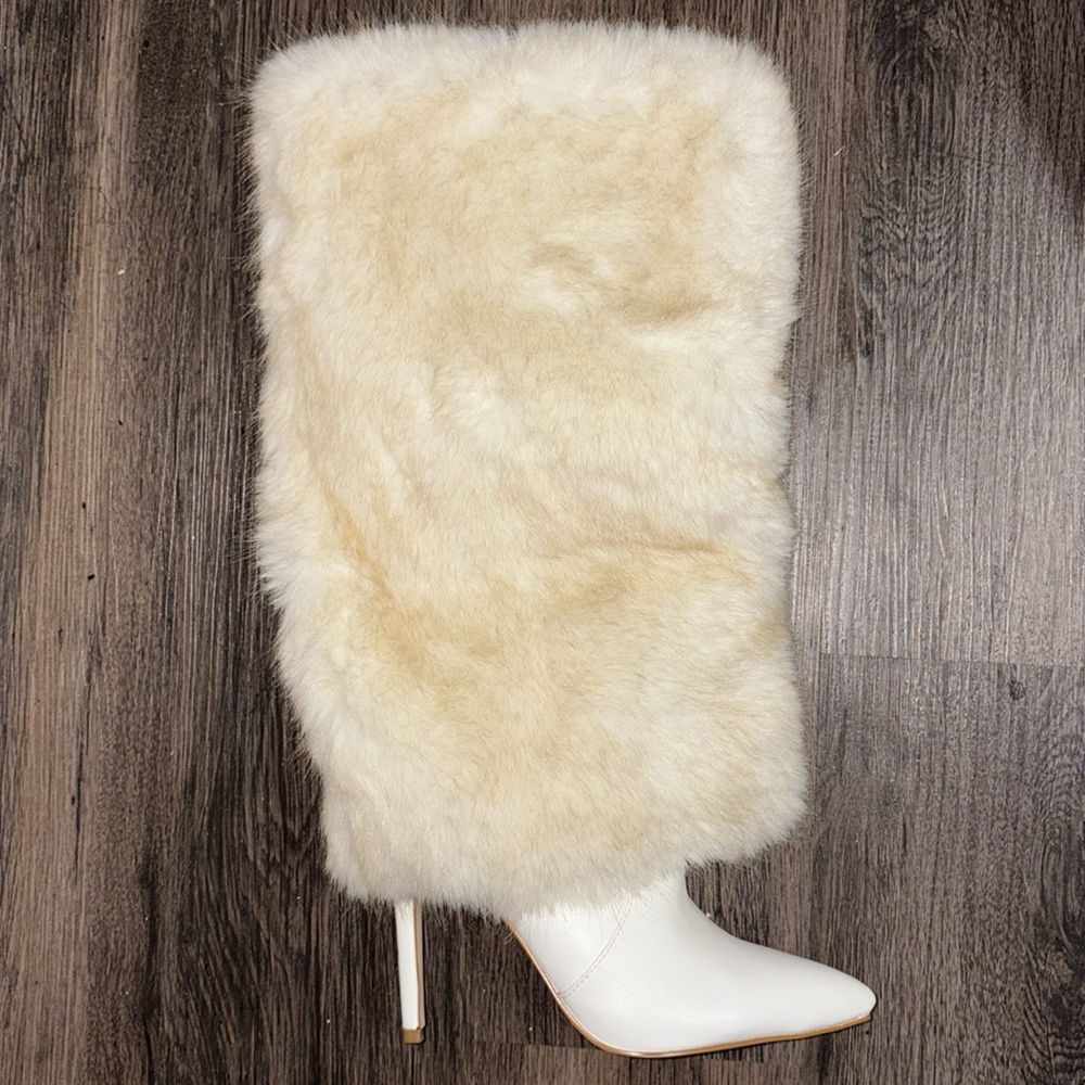 Cream Faux Fur Boots